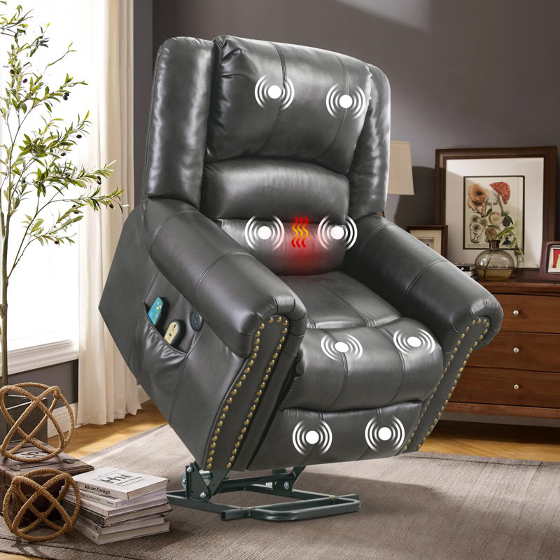 Fauteuil inclinable Baugus, Gris (Leathaire)