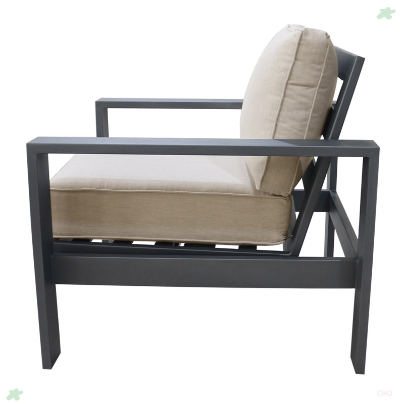 Fauteuil club, étain en poudre, Beige / Étain