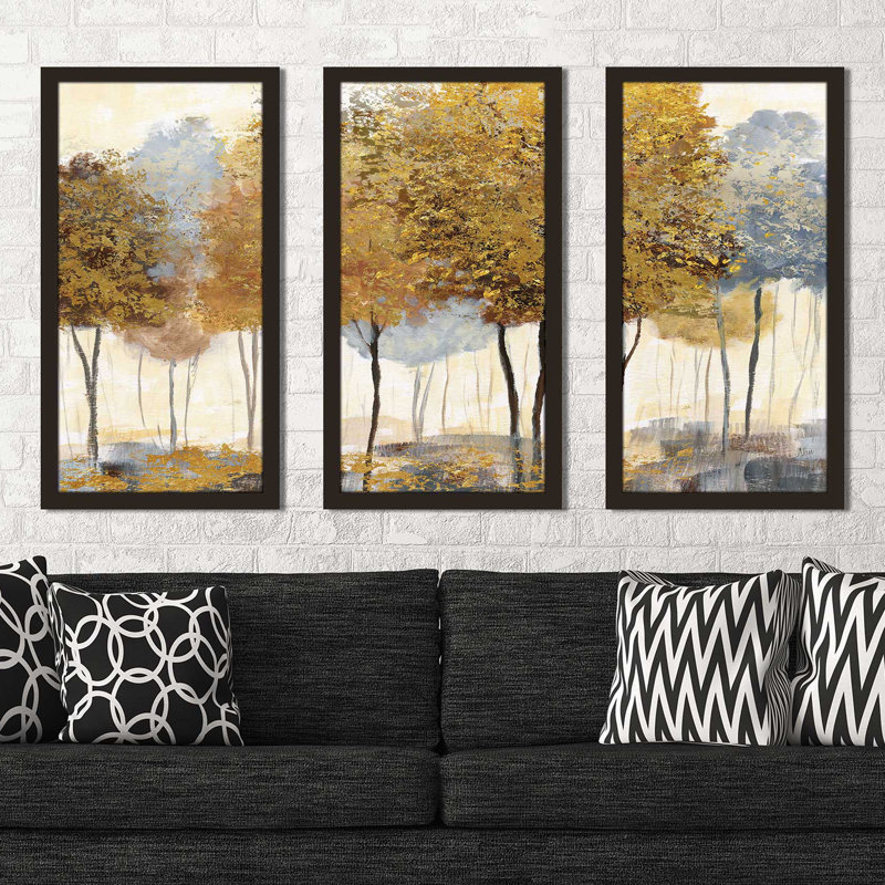 « métallique forest ii », reproduction de peinture à l’acrylique à multiples images, L 40,5 po x H 25,5 po x P 1 po