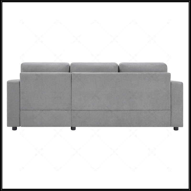 Canapé modulaire moderne en L avec méridienne incurvée, ports USB et poches de rangement latérales pour un salon confortable