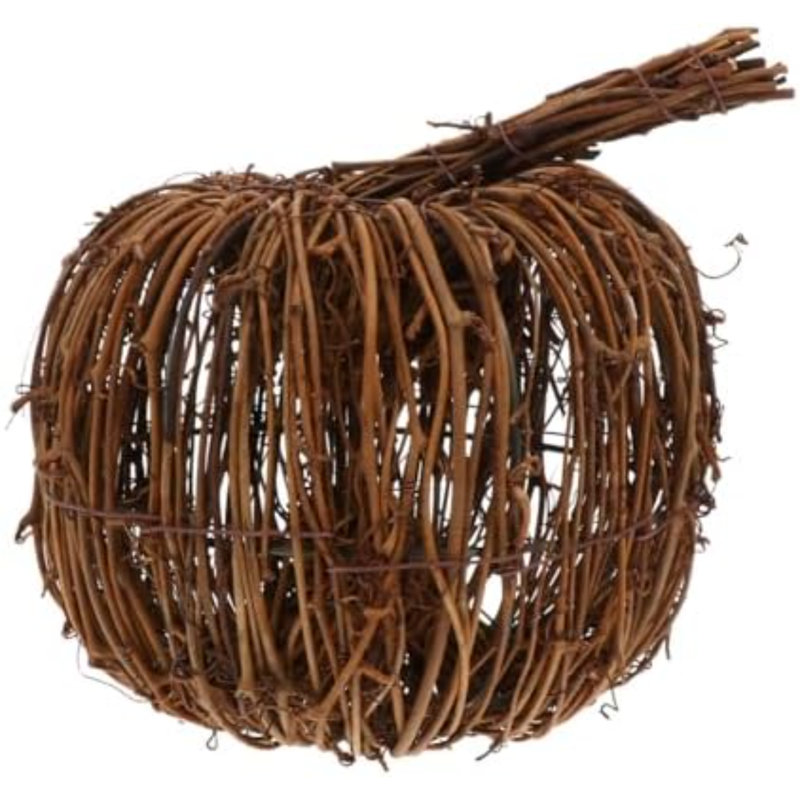 1Pc Halloween décoration rotin décoratif citrouille rotin décoration de vacances vigne osier citrouille ornement décor à la maison petit arbre fil de fer matériel