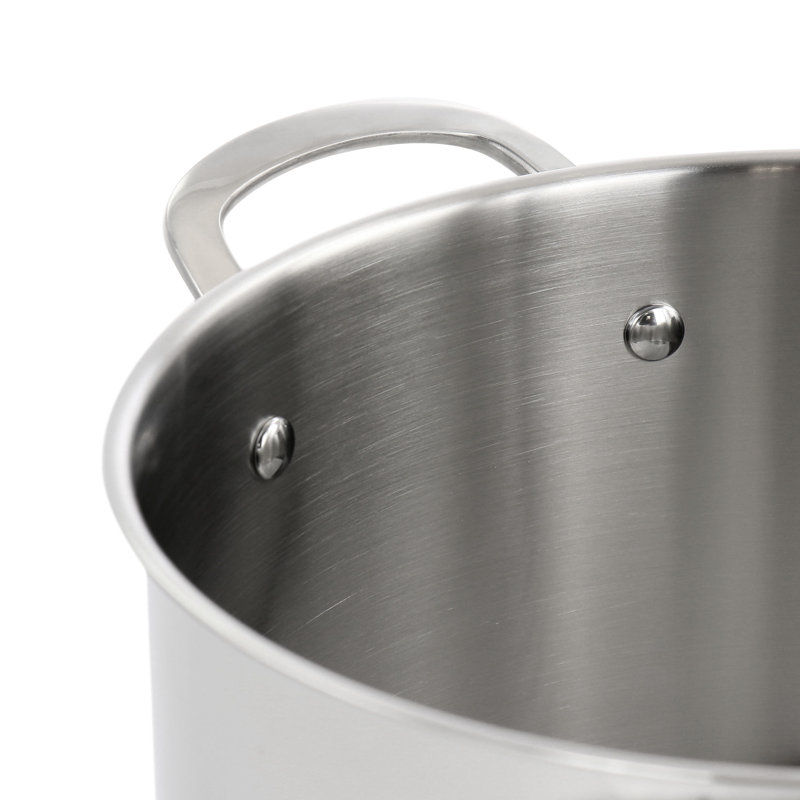 8 Quart Stainless Steel Dutch Oven with Tempered Glass Lid