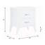 Table d'appoint rectangulaire blanche à 2 niveaux - structure en bois, pieds fuselés, 16 tiroirs de rangement de 25 po x 24 po