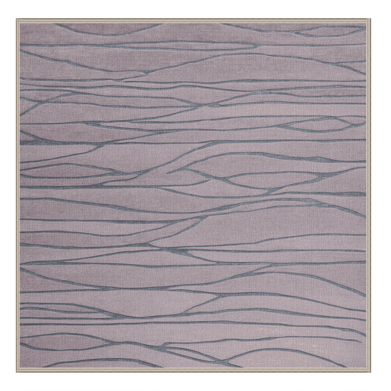 Machine Washable Abstract Beige Area Rug, Square 5'
