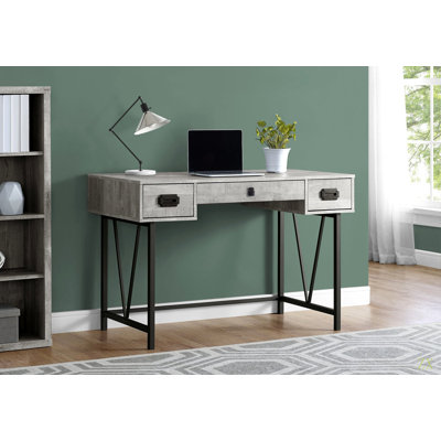 Bureau d'ordinateur, bureau personnel, ordinateur portable, tiroirs de rangement, L 48 po, travail, stratifié, métal, transitionnel