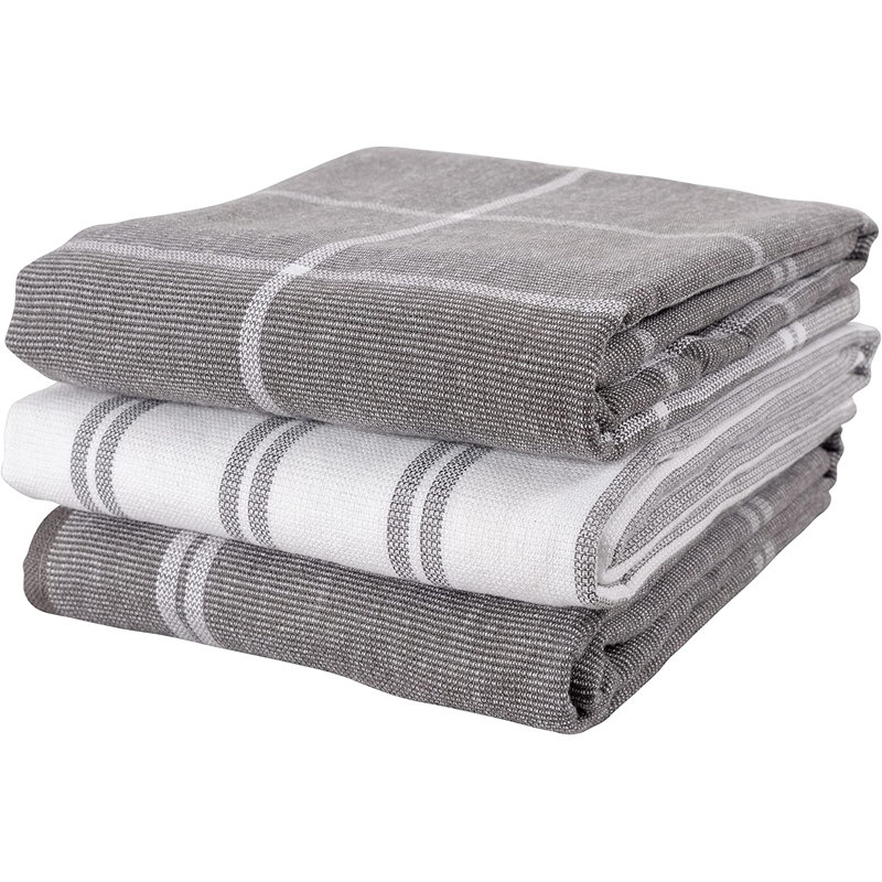 Turkish Yarn Dyed Terry Towels Set, Gray