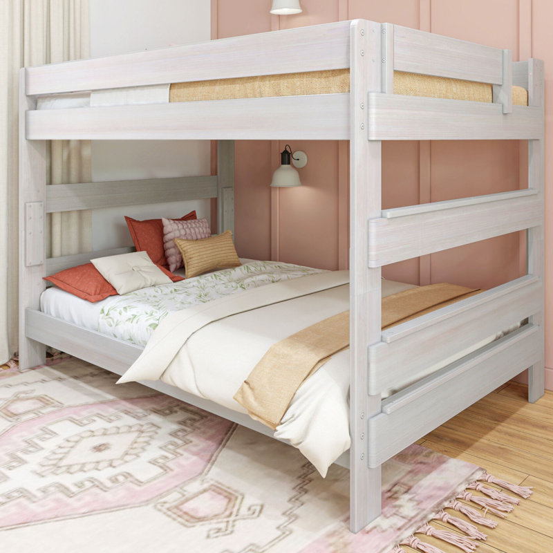Decimus Queen Over Queen Bunk Bed, White Wash