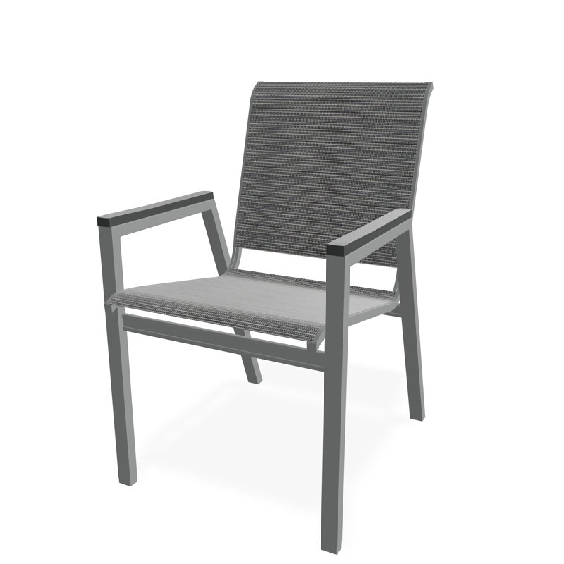 Bazza Outdoor Dining Chair, Destiny Steel, Graphite