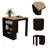 3-Drawer Kitchen Island Black Wengue And Pine, Kitchen Island