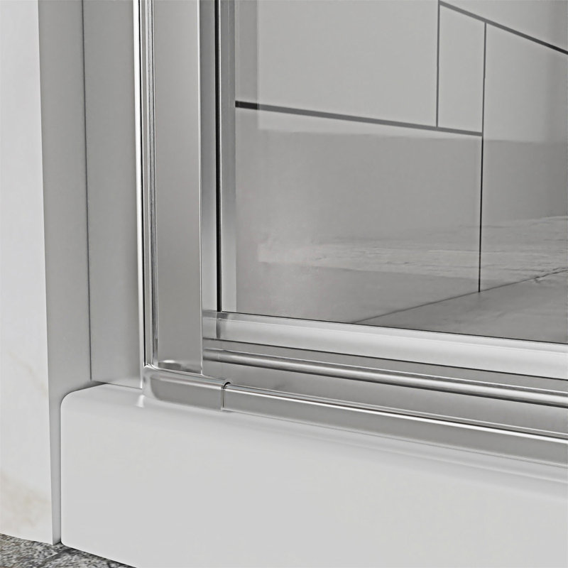 Porte de douche battante pliante sans cadre, Chrome chrome