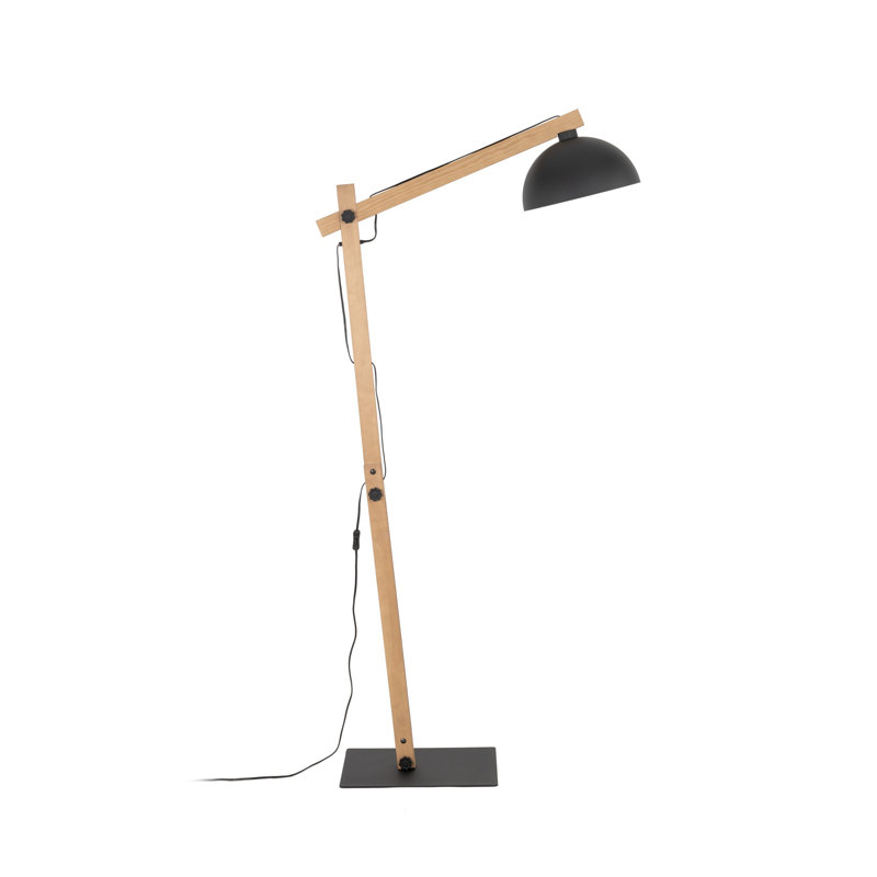 Lampe sur pied Ilene, Naturel, Noir