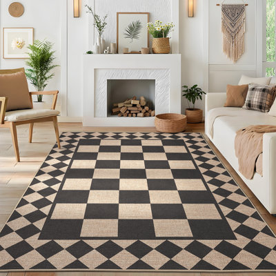 Tapis de patio imperméable à carreaux pour l'intérieur et l'extérieur