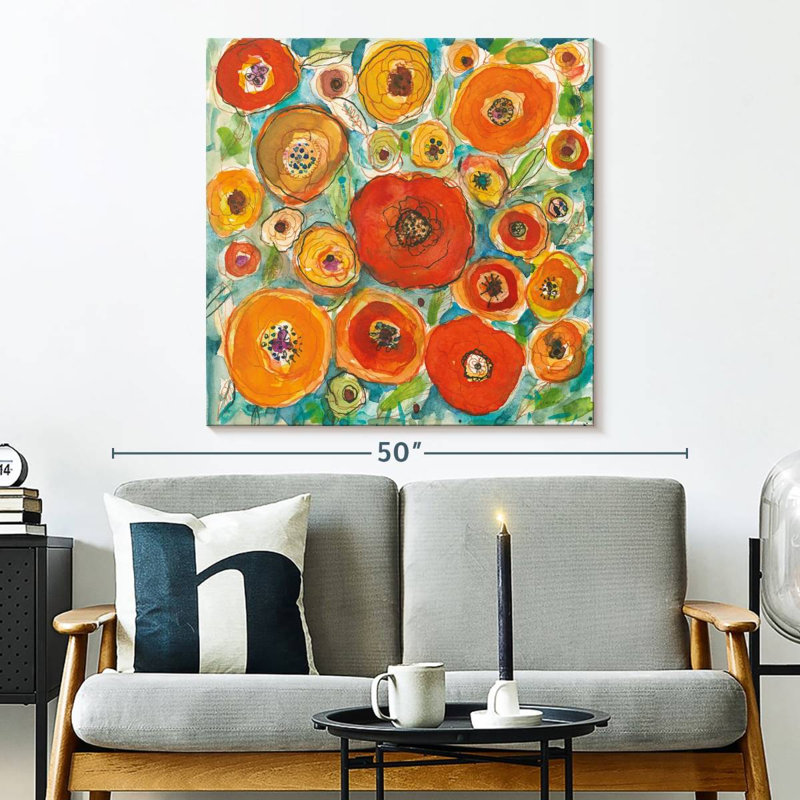 Harnek Sun Poppies I, 33" H x 33" W