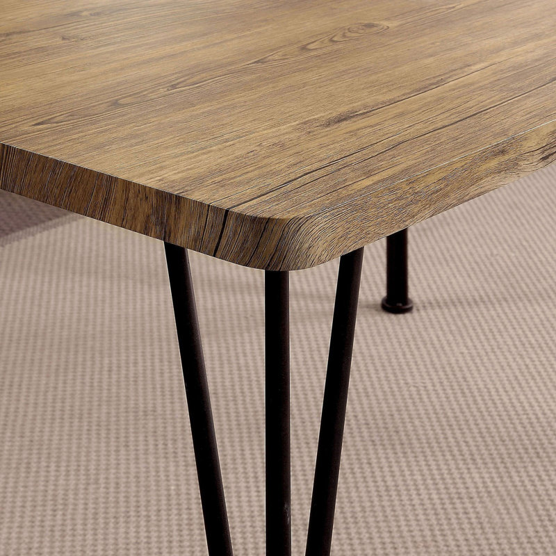Table de salle à manger en métal foncé bronze 5 pièces et 4 chaises d'appoint en placage de papier