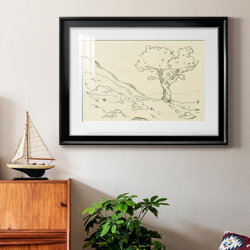 Chêne Christchurch I, Papier avec cadre noir, H 22,5 po x l 30,5 po x P 1 po, Blanc
