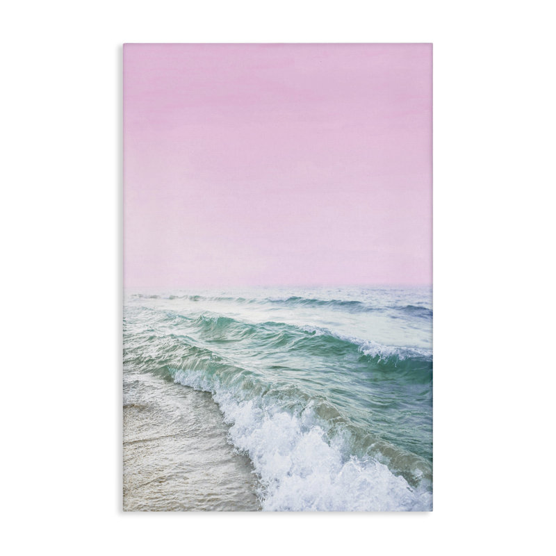 «Pink Winter Sea», art mural sur toile par Sissi et Seb, H 24 po x l 16 po