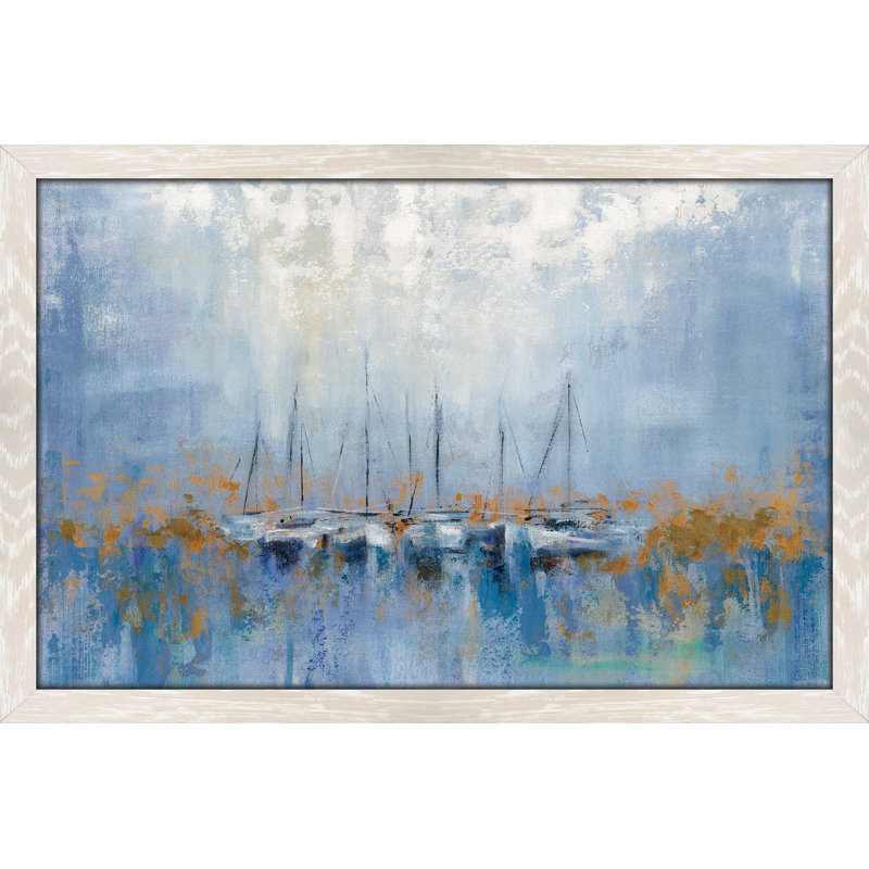 Bateaux dans le port I - reproduction de cadre photo, H 21,5 po x l 27,5 po x P 0,75 po