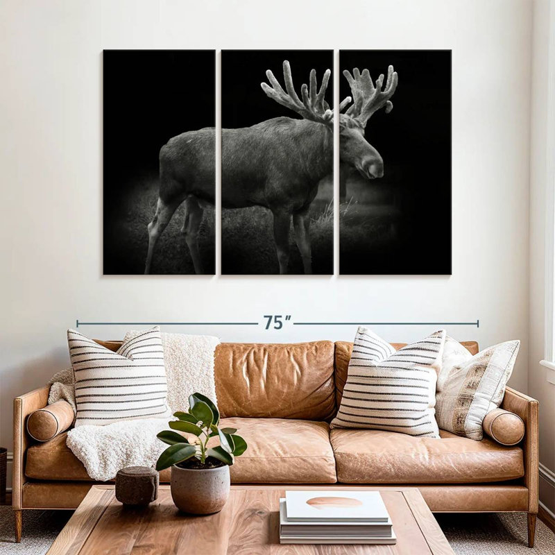 Monochromatic Bull Moose, 42" H x 65" W