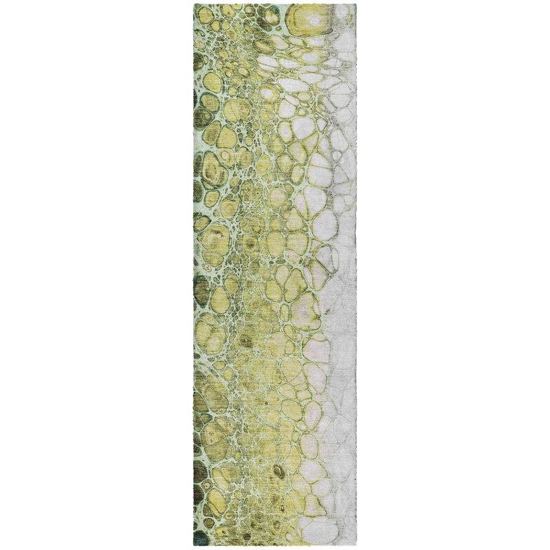 Tapis à poil long de qualité supérieure lavable à la machine ADS707, Olive, Tapis de couloir 2 pi 3 po x 7 pi 6 po