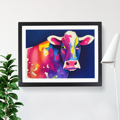 Colourful Cow Vol.2 Abstract - Framed Print