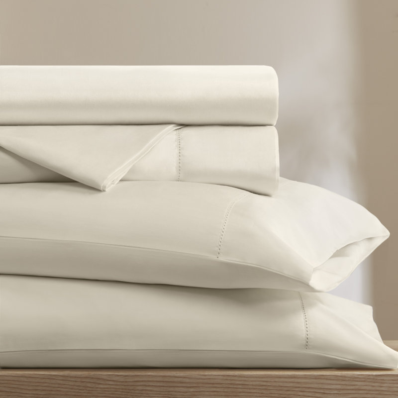 Elina Supima 4 Piece Cotton Sheet Set, Cal King, Off-White
