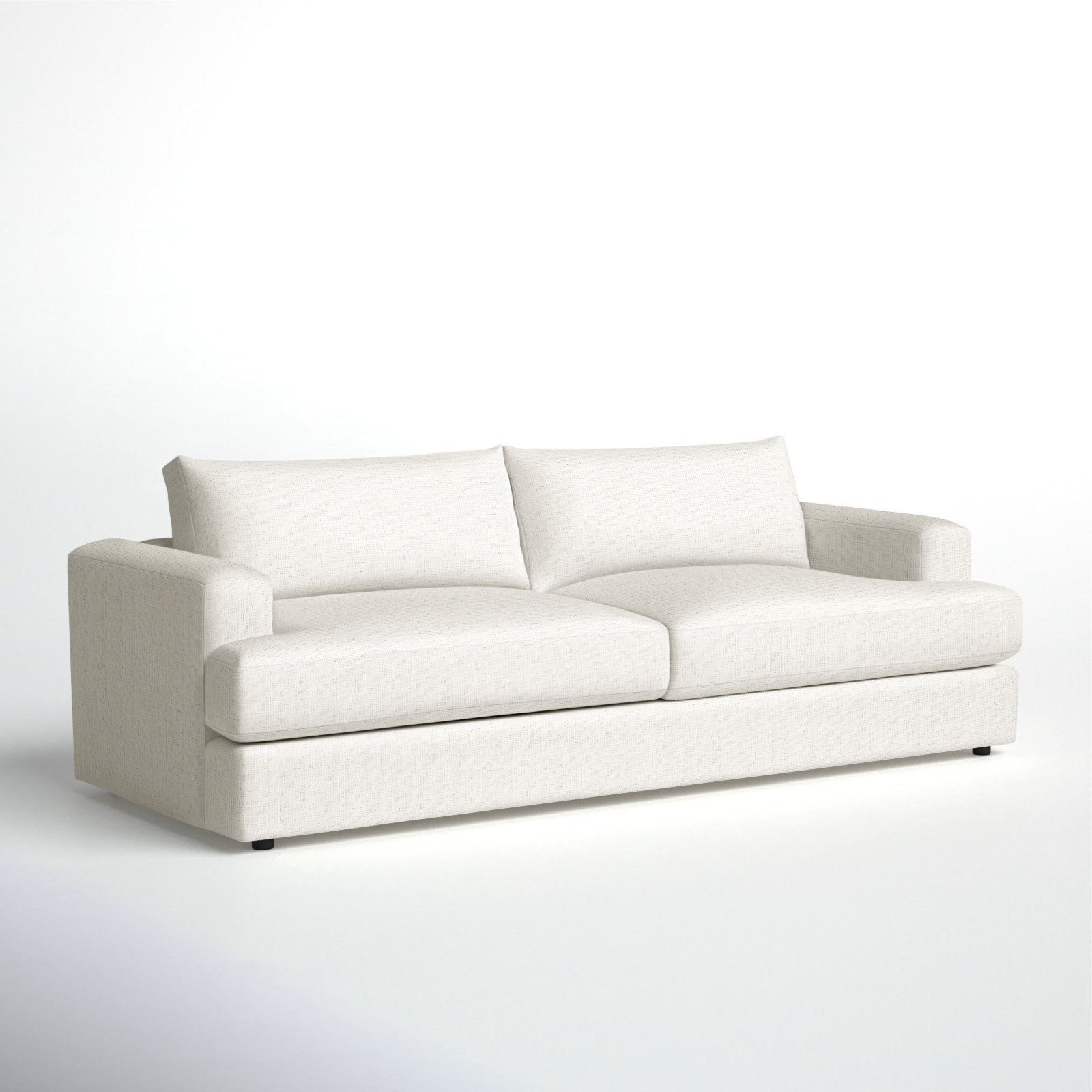 Cayden 96'' Upholstered Sofa, Drusky Moonglow Sustain® Basketweave
