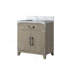 Meuble-lavabo simple en chêne gris 30 po X P 22 po D, avec plateau en marbre de Carrare