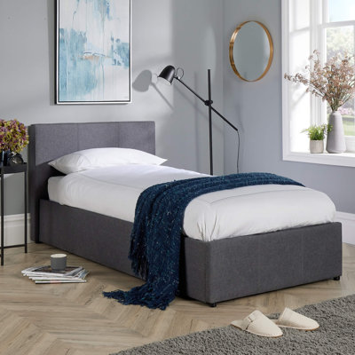 Ottone Grey Upholstered End-Lift Ottoman Storage Bed