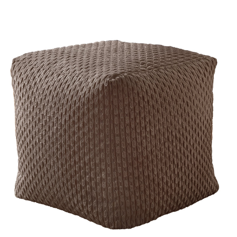 Raniah Upholstered Pouf, Chocolate