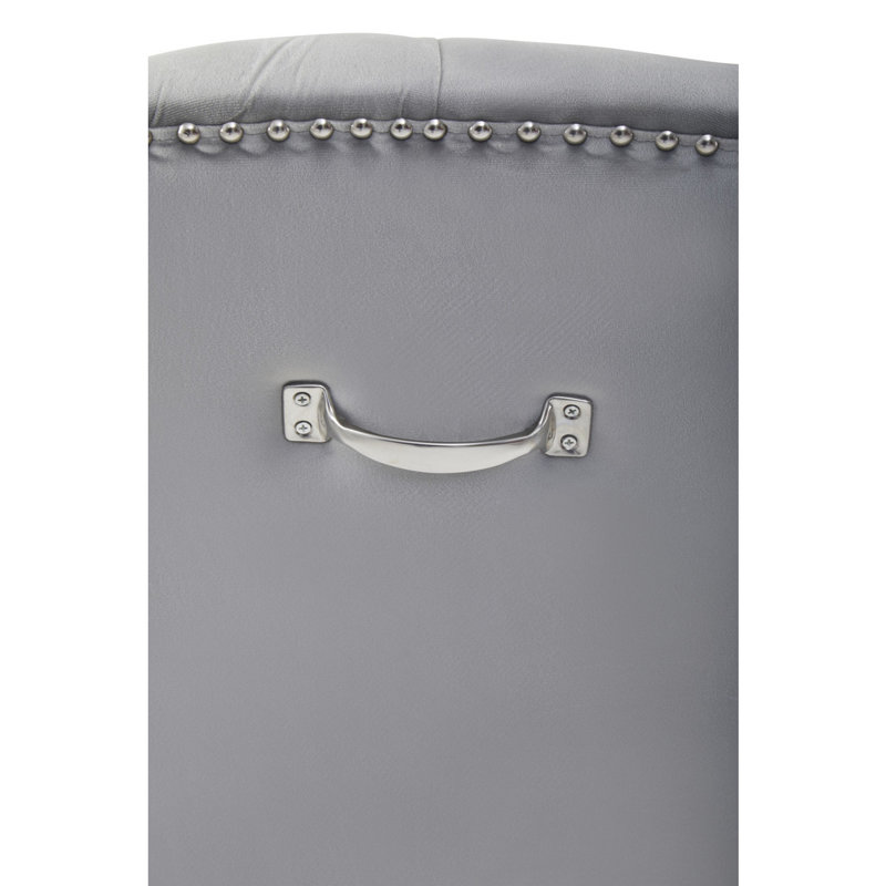Otsego 52cm H Tufted Velvet Upholstered Side Chair, Grey