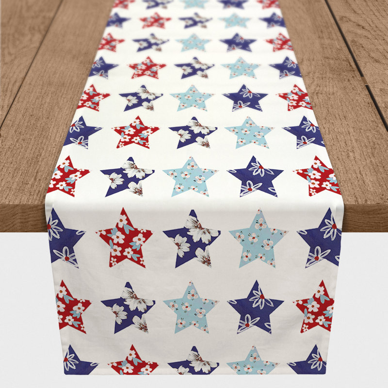 Rectangular Independence Day Cotton Twill Table Runner, 72" x 16"