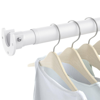 Closet Rods For Hanging Clothes, 17 To 54 Inches Stepless Adjustable Metal Closet Rod, 1.3 Inches Heavy Duty Clothes Hanging Rod For Closet Wardrobes Laundry RV, Golden