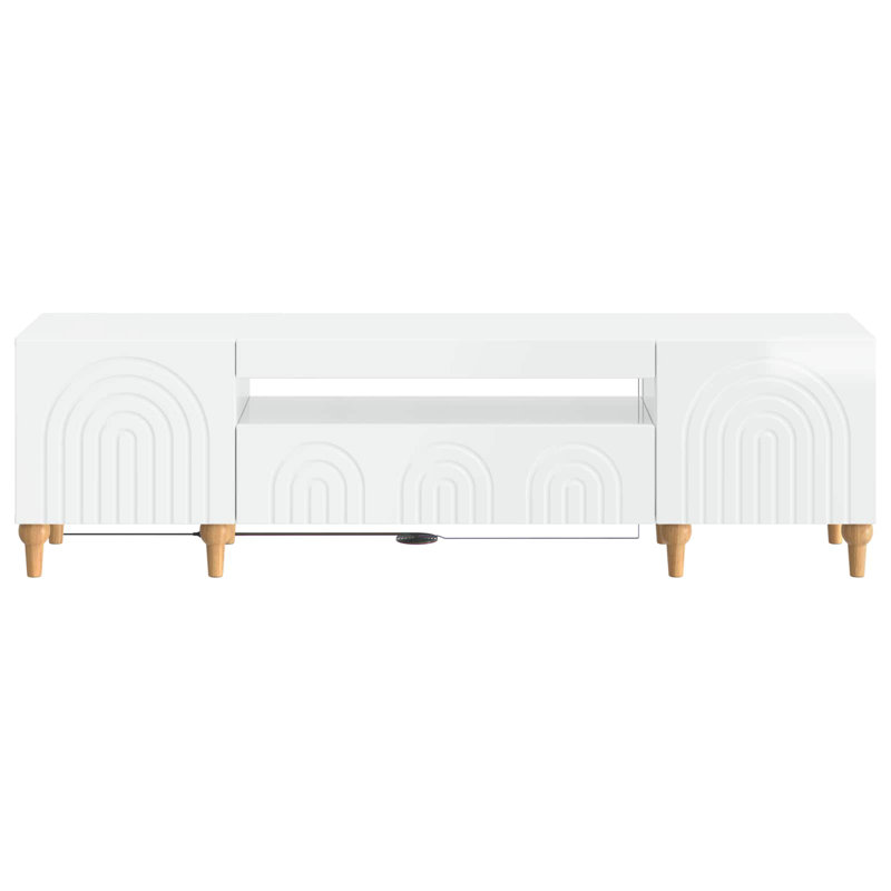Unfinished with Fireplace Included, High Gloss White