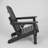 HDPE Folding Adirondack Chair With Dual Cup Holder - Composite Adirondack Chair With Wood Texture- Black-1969504385