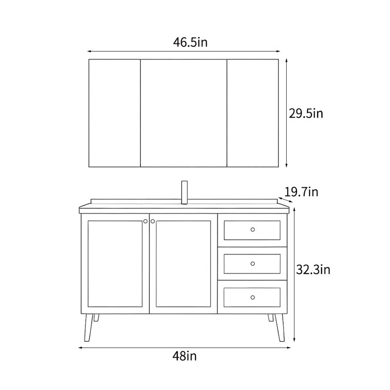 French style simple stylish bathroom Vanity