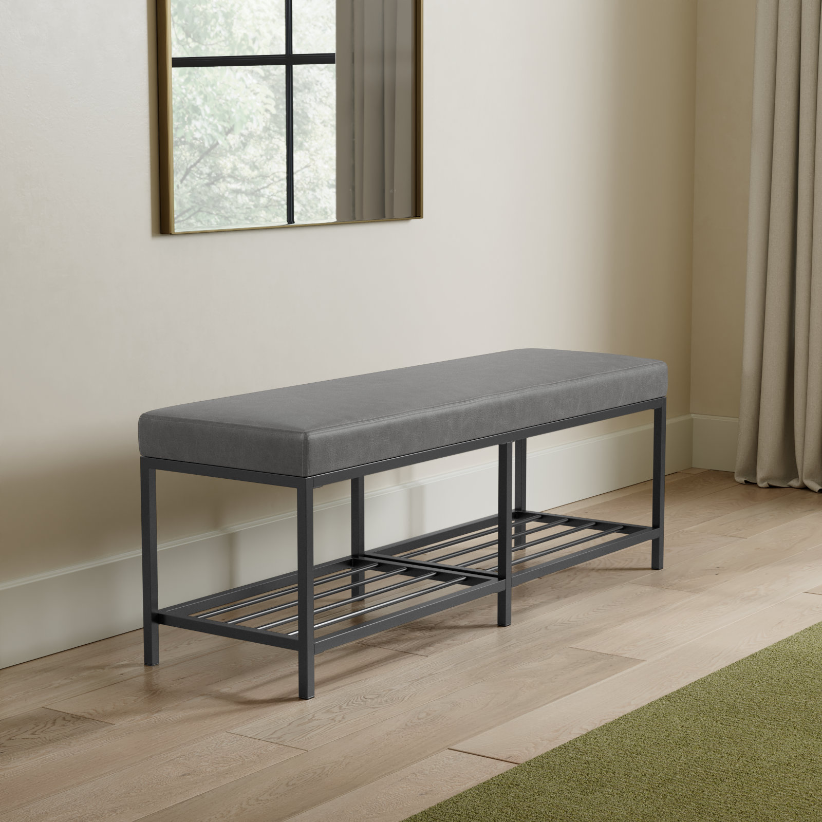 Dyer Storage Bench, Gray