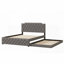 Grand lit plateforme tapissier avec lit gigogne simple Ports USB, stable et amp; Confortable-385297107