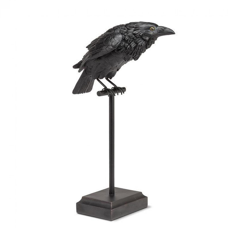 Crow On A Perch Statuette