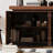 Sideboard Buffet Cabinet,Modern Accent Storage Sideboard, Luxurious Floor Cabinet Buffet With Freestanding Anti Dumping For Kitchen, Living Room, Entryway, Hallway,58.3" Wide 4-Door Sideboard(Brown)