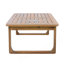 Table basse d'extérieur en bois d'acacia, table de patio rectangulaire avec pieds incurvés, conception durable et résistante aux intempéries, design minimaliste moderne, pour terrasse, jardin, bord de piscine