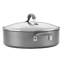 Elementum Hard-Anodized Nonstick Covered Sautéuse, 4 Quart, Oyster Gray/Clear/Silver