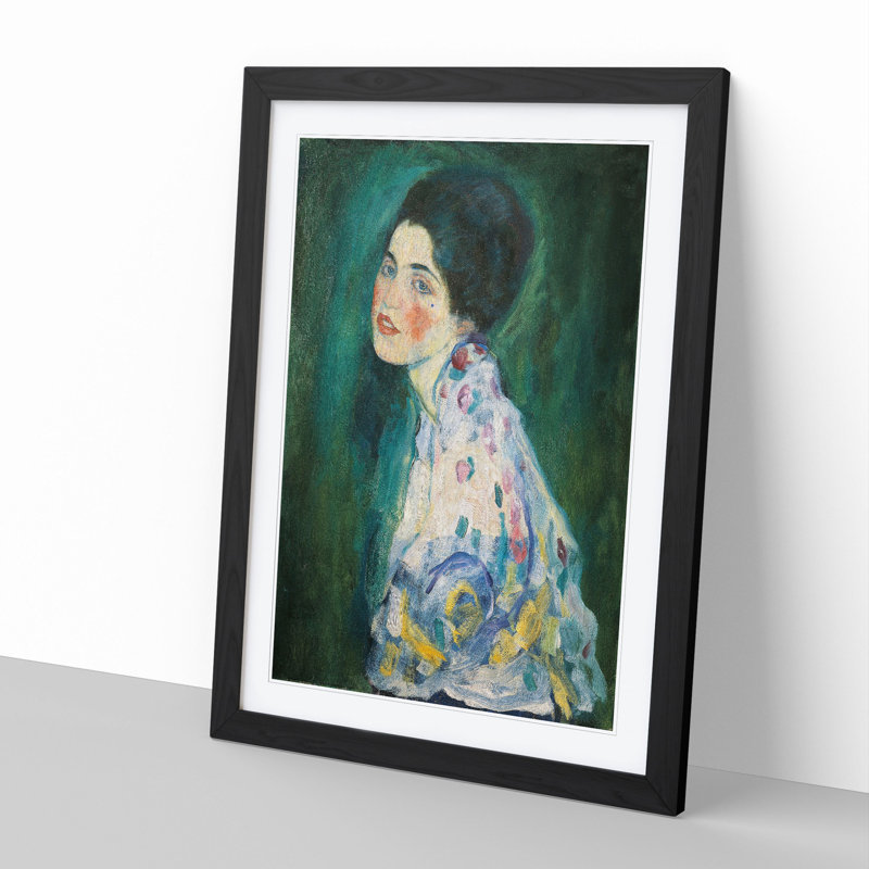 Portrait of a Lady by Gustav Klimt - Picture Frame Painting, Black Framed, 65cm H x 48cm W x 2cm D