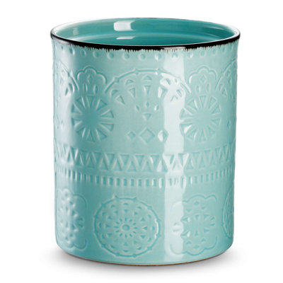 Embossed Utensil Holder, 6.2 Inch