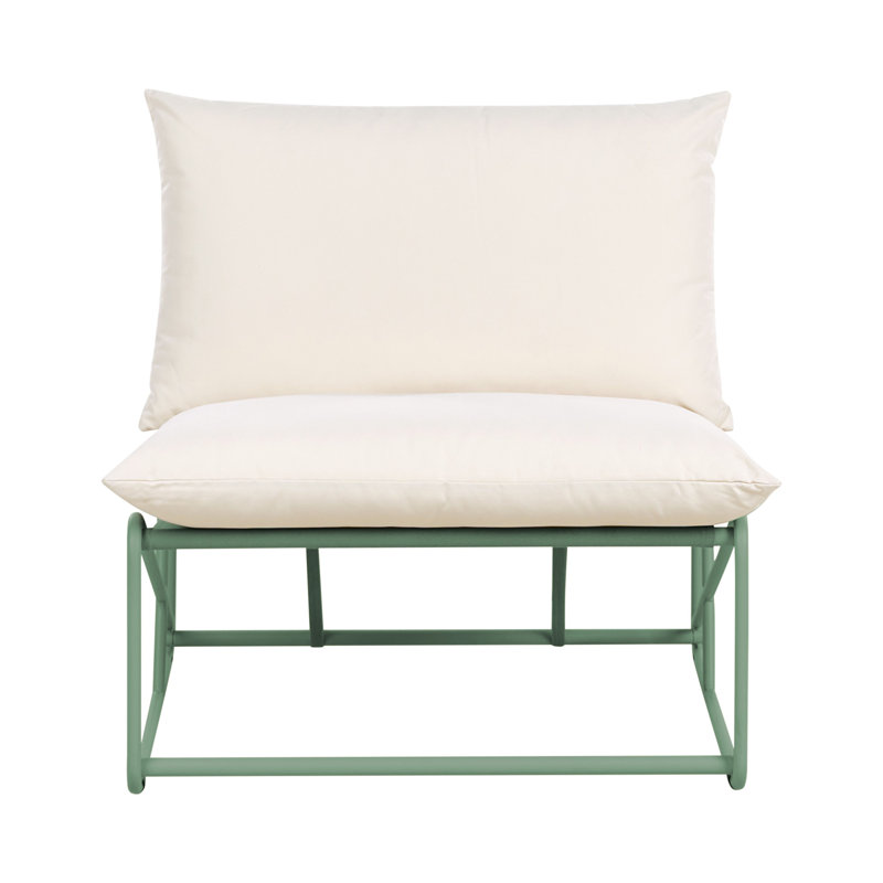 Bessi Outdoor Lounge Chair, Beige/Green