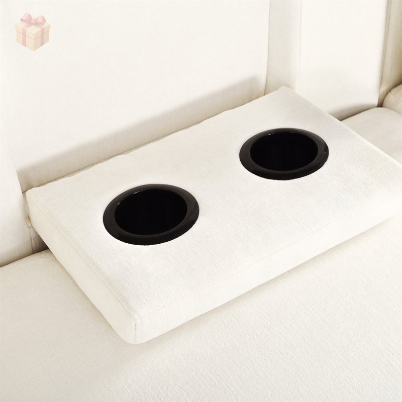 Canapé modulaire rembourré U-Style avec repose-pieds de rangement amovible et porte-gobelets cachés, parfait pour le salon et l'appartement