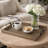 Liy 24 Inch Decor Serving Tray, Beaded Frame, Fir Wood, Metal Handles