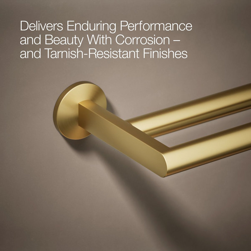 Components™ Double Towel Bar, Vibrant Brushed Moderne Brass