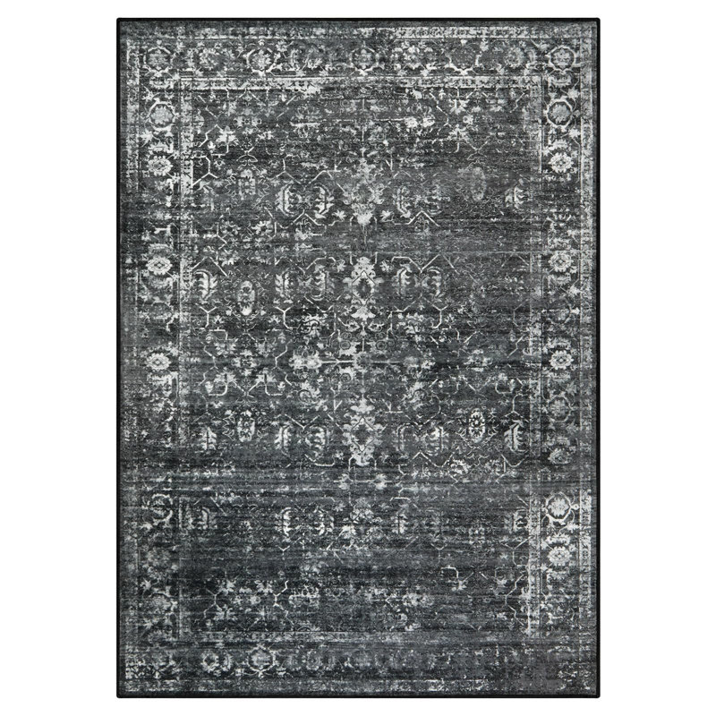 Kiner Vintage Machine Washable Area Rugs Perfect for Living Room, Dining Room, Bedroom, Rectangle 5' x 7'