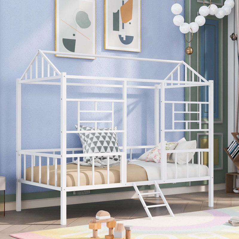 Structure de lit Kedzie, Simple, Blanc