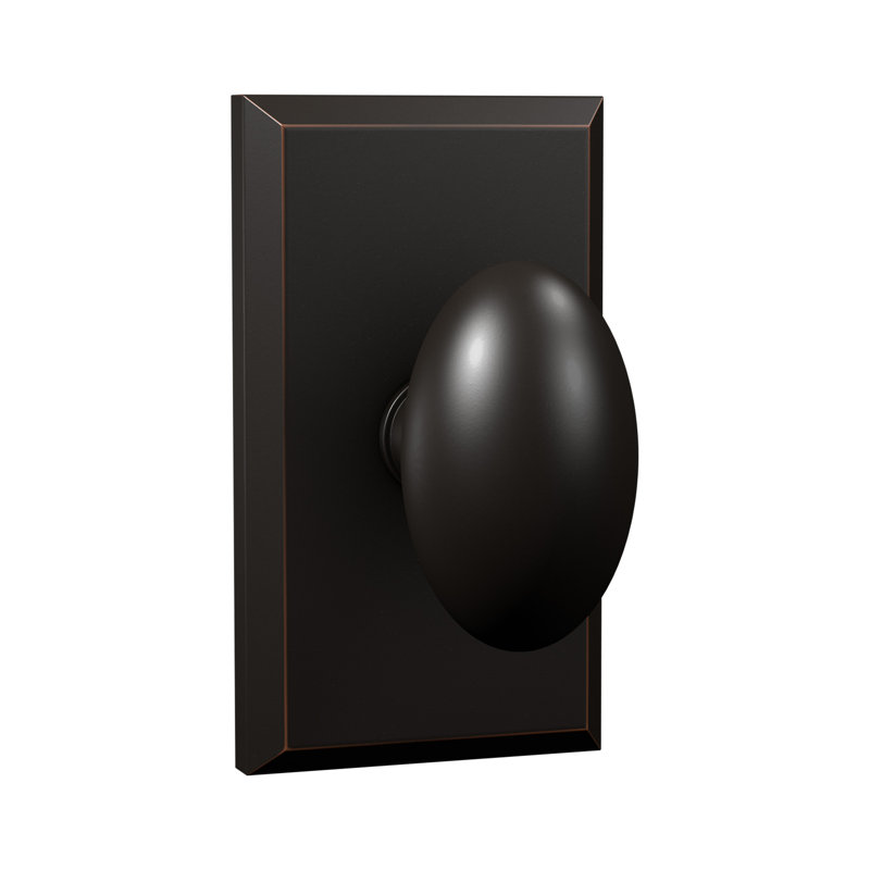 Bravura 905-G1 Oxford Passage Knob on Beveled Rectangular Rose in Oil Rubbed Bronze, Oil Rubbed Bronze, Rectangle